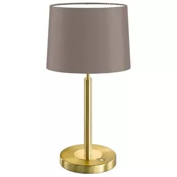 Светодиодная настольная лампа, латунь, текстильная, с регулируемой яркостью, D 25 см etc-shop, золото