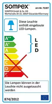 Светодиодная настольная лампа Lucy из бамбукового дерева белого цвета 530 мм SOMPEX, белый
