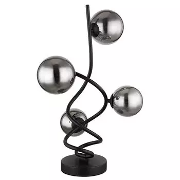 Светодиодная настольная лампа, металл, стекло дымчатого цвета, D 15 см Globo Lighting