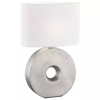 Светодиодная настольная лампа RGB, керамический текстиль, серебристо-белый, В 53см etc-shop, серебро