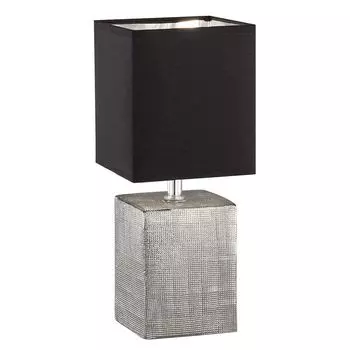 Светодиодная настольная лампа RGB, серебро керамики, черный текстиль, В 35см etc-shop