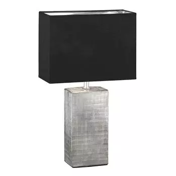Светодиодная настольная лампа RGB, серебро керамики, черный текстиль, H 50см etc-shop