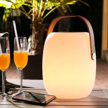 Светодиодная настольная лампа с динамиком - Bluetooth - 9 светодиодов теплого белого цвета - Высота: 32 см - для сада, балкона MARELIDA