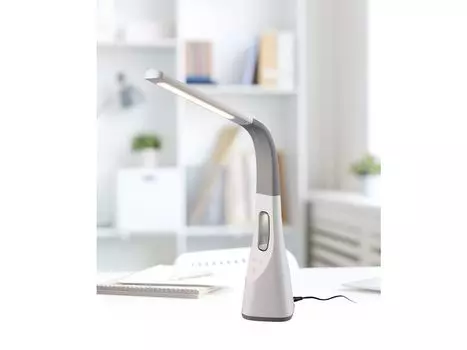 Светодиодная настольная лампа с сенсорным диммером, офисная лампа дневного света с USB и вентилятором Reality Leuchten, белый