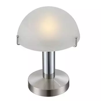 Светодиодная настольная лампа, сенсорный диммер, сатиновое стекло, H 22,5 см etc-shop, серебро