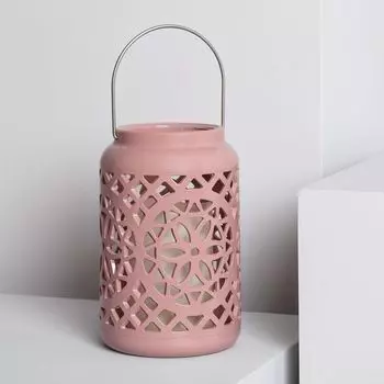 Светодиодная настольная лампа со свечой переносная Renoir розовая LEDKIA, розовый