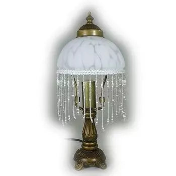 Светодиодная настольная лампа в стиле кантри WEIDE со стеклянным абажуром из старинной латуни Dapo Leuchten, бронза