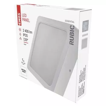 Светодиодная панель EMOS 2в1 24 Вт, квадратный потолочный светильник 2400 лм, нейтральный белый 4000 К, вкл. светодиодный драйвер, ZM6452