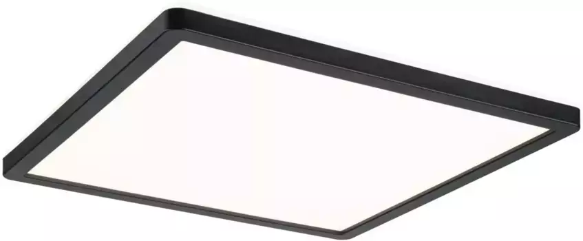 Светодиодная панель Paulmann "Atria Shine IP44 квадрат 293х293мм 16Вт 1600лм 3000К", 1 пламя, подсветка Высота: 3,0 см, черный