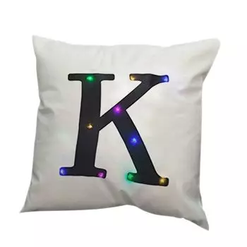 Светодиодная подсветка с буквенным принтом, наволочки для подушек, декор для гостиной, дивана, белый K Stuttg