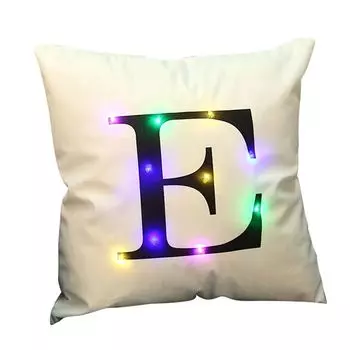 Светодиодная подсветка с буквенным принтом, наволочки для подушек, декор для дивана в гостиной, декор-белый E Stuttg