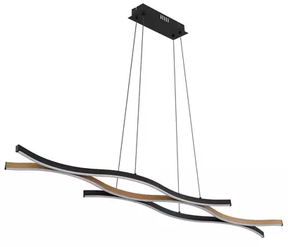 Светодиодная подвесная лампа Globo, 108x18x120 см, коричневый/опал/черный