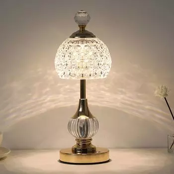 Светодиодная прикроватная лампа KUGI Touch Control Crystal Table Lamp, светодиодная настольная лампа из хрусталя, атмосферное освещение бара, настольное освещение для чтения, мягкое и нераздражающее