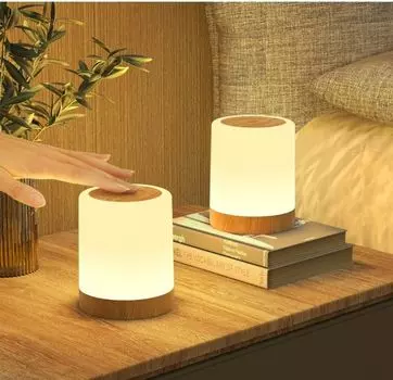 Светодиодная прикроватная лампа, прикроватная лампа с сенсорной регулировкой яркости, 7 смен цвета, 3 режима, перезаряжаемая от USB, настольная лампа для кемпинга, настольная лампа с таймером для детского питания LAMON