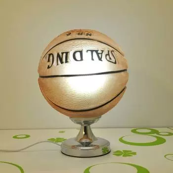 Светодиодная стеклянная настольная лампа для футбола и баскетбола, подарок для любителей футбола, болельщиков, подарок для детской комнаты, персонализированная прикроватная сенсорная настольная лампа, 25 см (желтого цвета) yozhiqu