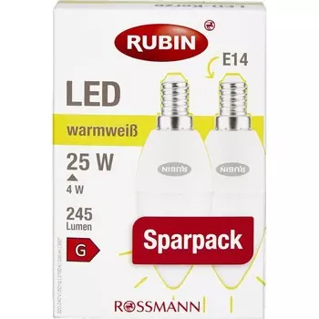 Светодиодная свеча эконом-класса RUBIN, 2 шт.