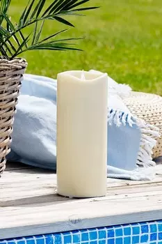 Светодиодная свеча на столбе grande 31 см Star Trading, бежевый