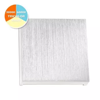 Светодиодное освещение лестницы Алюминиевый квадрат PLEXI для распределительной коробки, 3-цветный теплый белый - нейтральный белый - холодный белый ступенчатый светильник Ledando