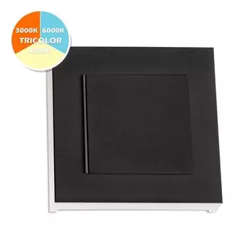 Светодиодное освещение лестницы DUPLEX квадратное антрацитовое для 3-х цветной распределительной коробки теплый белый - нейтральный белый - холодный белый ступенчатый светильник Ledando, черный