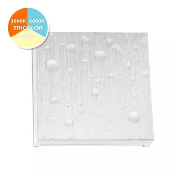 Светодиодное освещение лестницы IP44. Алюминиевый квадрат PLEXI для распределительной коробки, 3-цветный теплый белый - нейтральный белый - холодный белый ступенчатый светильник Ledando