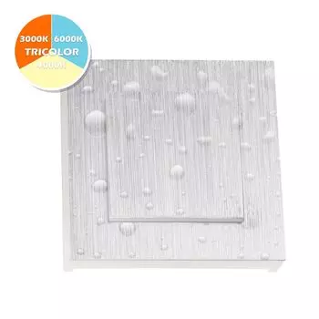 Светодиодное освещение лестницы IP44 DUPLEX, алюминиевый квадрат для распределительной коробки, 3-цветный теплый белый - нейтральный белый - холодный белый ступенчатый светильник Ledando