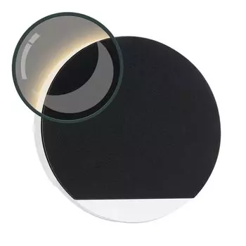 Светодиодное освещение лестницы KID из алюминия, круглое для установки в коробку скрытого монтажа 68 мм - теплый белый 3000К - цвет антрацит [Подсветка ступенек - встраиваемый настенный светильник - непрямой] Ledando, черный