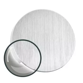 Светодиодное освещение лестницы Moon из алюминия, круглое для установки в коробку скрытого монтажа 68 мм - холодный белый 6000K - цвет алюминий [Подсветка ступенек - встраиваемый настенный светильник - отраженный свет] Ledando