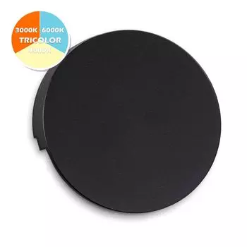 Светодиодное освещение лестницы MOON круглое антрацитовое для трехцветной распределительной коробки теплый белый - нейтральный белый - холодный белый ступенчатый светильник Ledando, черный
