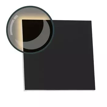 Светодиодное освещение лестницы PLEXI из алюминия квадратное для установки в распределительной коробке 68 мм - теплый белый 3000K - цвет антрацитовое освещение ступени Ledando, черный