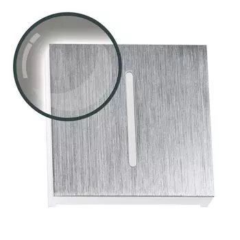 Светодиодное освещение лестницы STRIPE из алюминия квадратное для установки в коробку скрытого монтажа 68мм - холодный белый 6000К - цвет алюминий [Подсветка ступеней - встраиваемый настенный светильник - непрямой] Ledando, черный