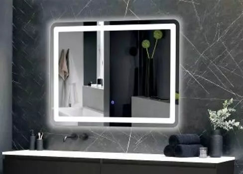 Светодиодное зеркало "Espelho Q70" 70х50см 230В, 23Вт, 1750лм, 4000К, сенсорный выключатель Chilitec