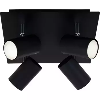 Светодиодные потолочные светильники Briloner Leuchten «2857045 Run», лампы GU10 | Лампы можно менять, потолочный светильник, 26,5х26,5х12,3см, черный, макс.40Вт, GU10, гостиная