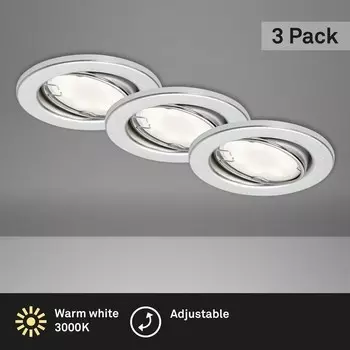 Светодиодные встраиваемые светильники, комплект из 3 поворотных светильников 3 x LED/GU10 3 Вт 86 мм IP23 Briloner