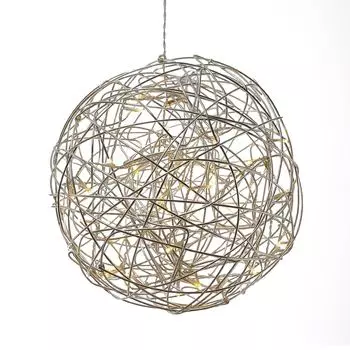 Светодиодный 3D проволочный шар TRASSEL - 100 светодиодов теплого белого цвета - D: 37см - для внутреннего и наружного использования - серебристый MARELIDA