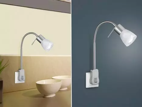 Светодиодный цоколь Trio из матового никеля и алебастра E14 6 Вт 470 лм, серебро