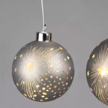 Светодиодный декоративный шар SPIRIT со звездами для подвешивания Д. 10см серое стекло Formano W24, серый