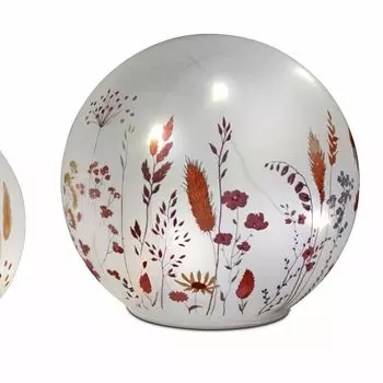 Светодиодный декоративный шар ВАСИЛЬКОВОЕ ПОЛЕ для места с таймером Д. 15см стекло Формано Formano, белый