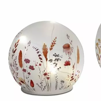 Светодиодный декоративный шар ВАСИЛЬКОВОЕ ПОЛЕ для места с таймером Д. 12см стекло Формано Formano, белый