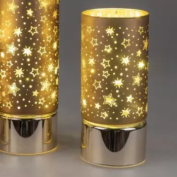 Светодиодный декоративный светильник, настольная лампа CHOCOLATE STARS H. 20см коричневое золото стекло Formano W24, коричневый