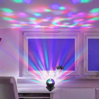 Светодиодный декоративный светильник RGB, диско-шар, динамик Bluetooth etc-shop, черный