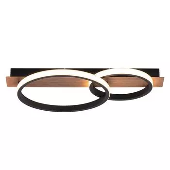 Светодиодный деревянный светильник, черный металл, имитация дерева, L 53 см etc-shop