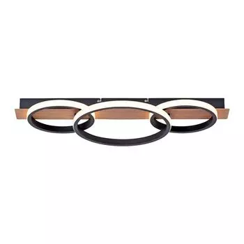 Светодиодный деревянный светильник, черный металл, имитация дерева, L 68см etc-shop