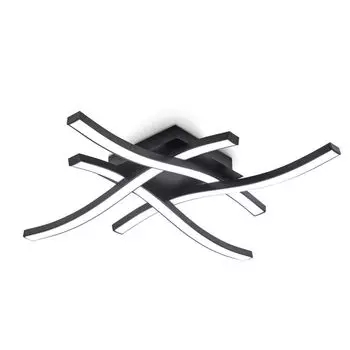 Светодиодный дизайнерский потолочный светильник для гостиной, потолочный светильник, современный волнистый вид, черный, 20 Вт B.K.Licht