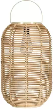 Светодиодный фонарь Pauleen "Sunshine Nature солнечный фонарь бежевый ротанг/металл/пластик", 1 пламя, солнечные батареи 26,0 см, Высота: 41,0 см, бежевый