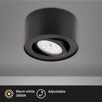 Светодиодный накладной светильник BRILONER LEUCHTEN TUBE, 5 Вт, 470 лм, IP20, черный, металл, 9 см