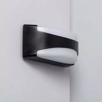 Светодиодный настенный светильник 12 Вт для наружного использования Venus 6000K холодный белый LEDKIA, черный