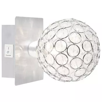 Светодиодный настенный светильник, алюминий, кристаллы, H 11 см etc-shop, серебро