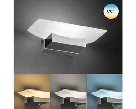 Светодиодный настенный светильник CCT + с регулируемой яркостью 6 Вт 560 лм 2700/3350/6500 K ВxШ 70x200 мм Чаша TW песочно-черный матовый/никель матовый Регулируемая по высоте Fischer & Honsel Leuchten