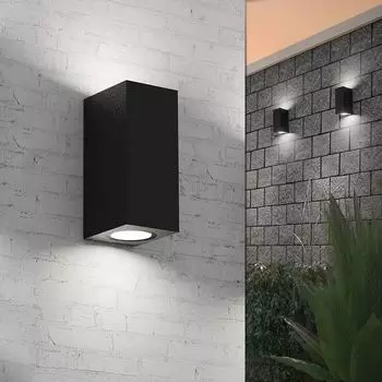 Светодиодный настенный светильник Черный Крытый Открытый Современный Алюминиевый Настенный Светильник Up Down IP65 Водонепроницаемый Настенный Светильник для Гостиной Спальни Прихожей Белый Rosikey
