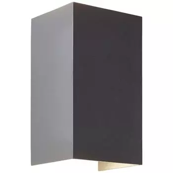 Светодиодный настенный светильник для наружного освещения, высота 13,6 см, ширина 8 см, 780 лм, 3000 К, IP44 Lightbox, темно-серый